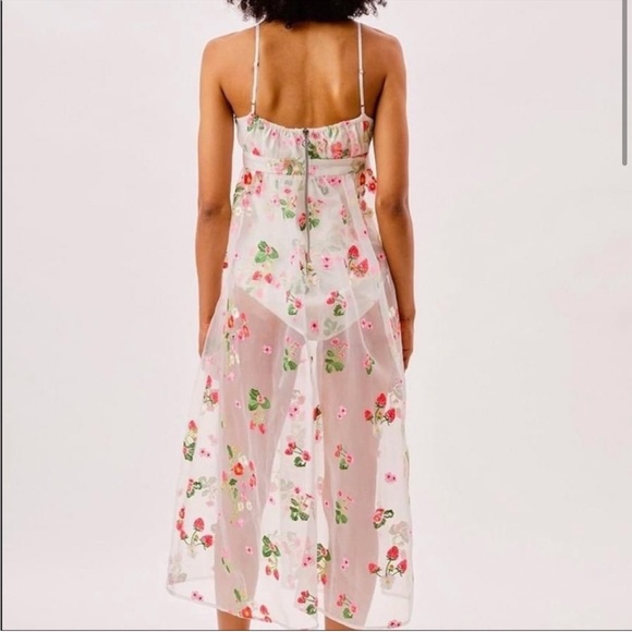 For Love and Lemons Jaclyn Midi Bodysuit Dress / Ivory - Picture 3 of 7